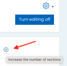 screenshot of plus sign to increase the number of sections